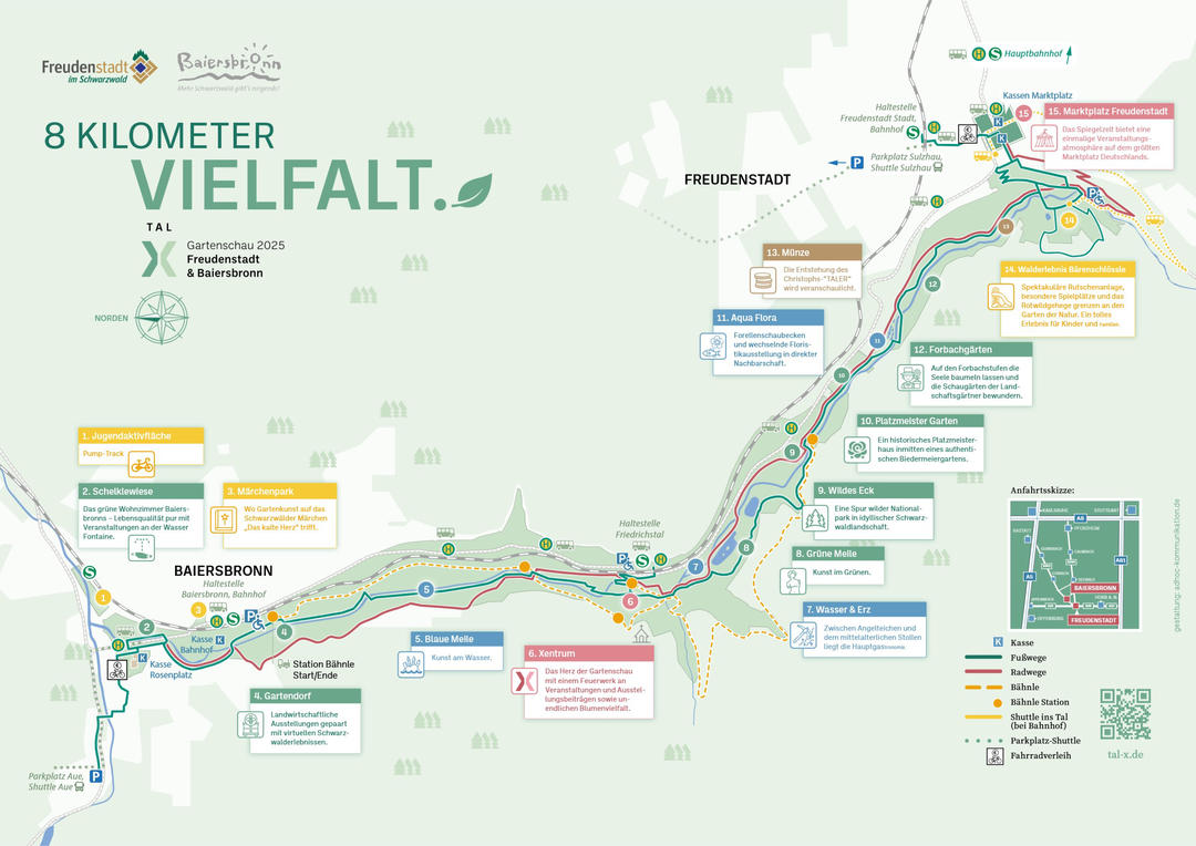 Bild: Das Bild zeigt den Geländeplan der Gartenschau Freudenstadt und Baiersbronn.